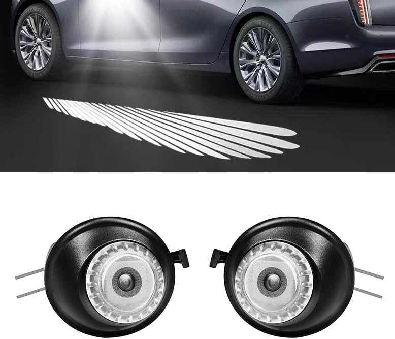 MKRLSTKM 2Pcs Side Mirror Logo LED Welcome Light Projector Door Light Floor Light Accessories Suitable for Cadillac ATS 2013-2019 CTS 2014-2019 CT4 2019-2024 CT5 2019-2023 CT6 2016-2022 - Image 1